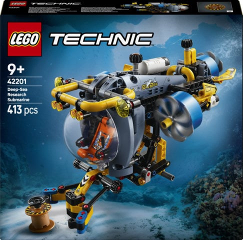 LEGO Technic 42201 Sottomarino per Esplorazioni Abissali, Giocattolo con Eliche Mobili e Cabina Apribile, Giochi Bambini 9+