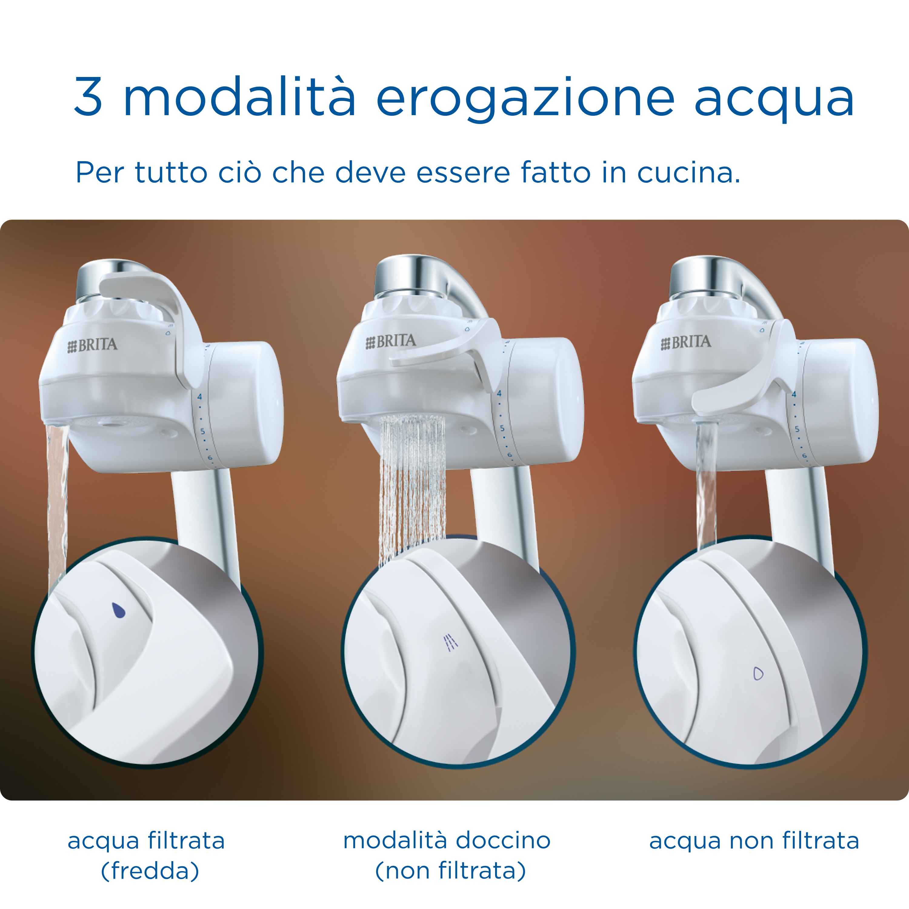 Brita ON TAP V incl. 1 x filtro acqua rubinetto V (4 mesi) - riduce cloro, PFAS, piccole particelle e metalli - indicatore durata filtro manuale