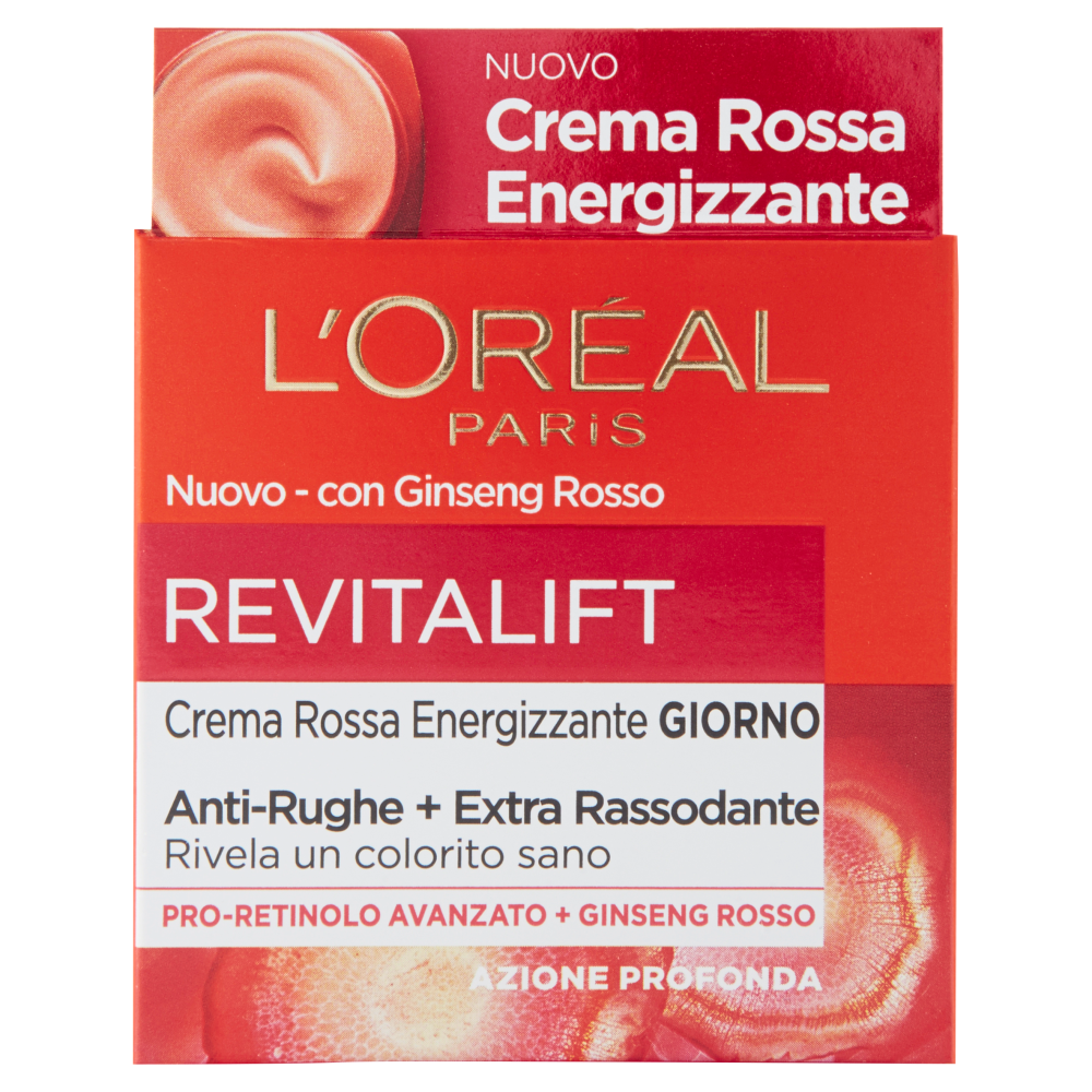 L'Or&eacute;al Paris Crema Viso giorno anti-rughe Revitalift con Ginseng Rosso e Proretinolo avanzato, 50ml