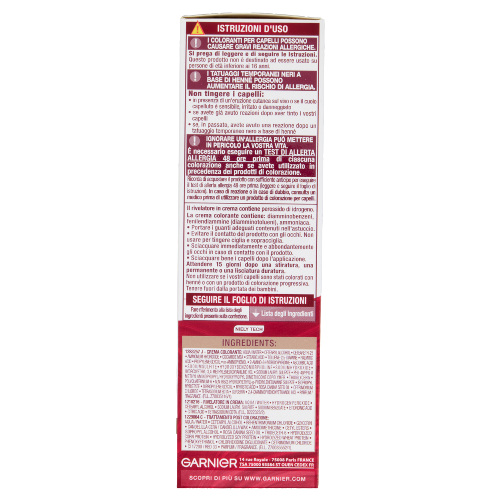 Garnier Color Sensation Colorazione Permanente in Crema 1.0 Nero