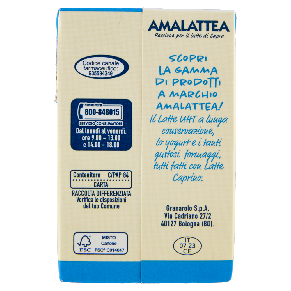 Amalattea Latte di Capra 100% Italiano Intero 500 ml