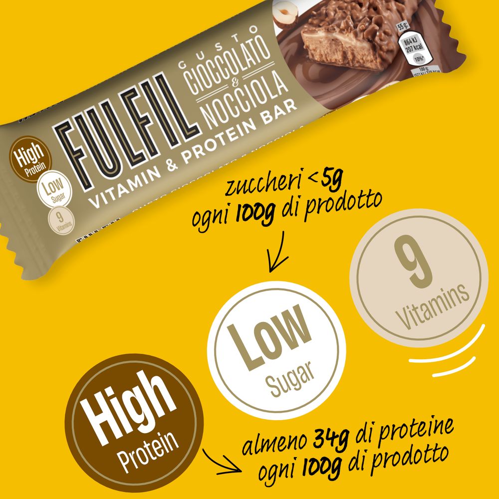 Fulfil Vitamin and Protein Bar Gusto Cioccolato e Nocciola 55 g