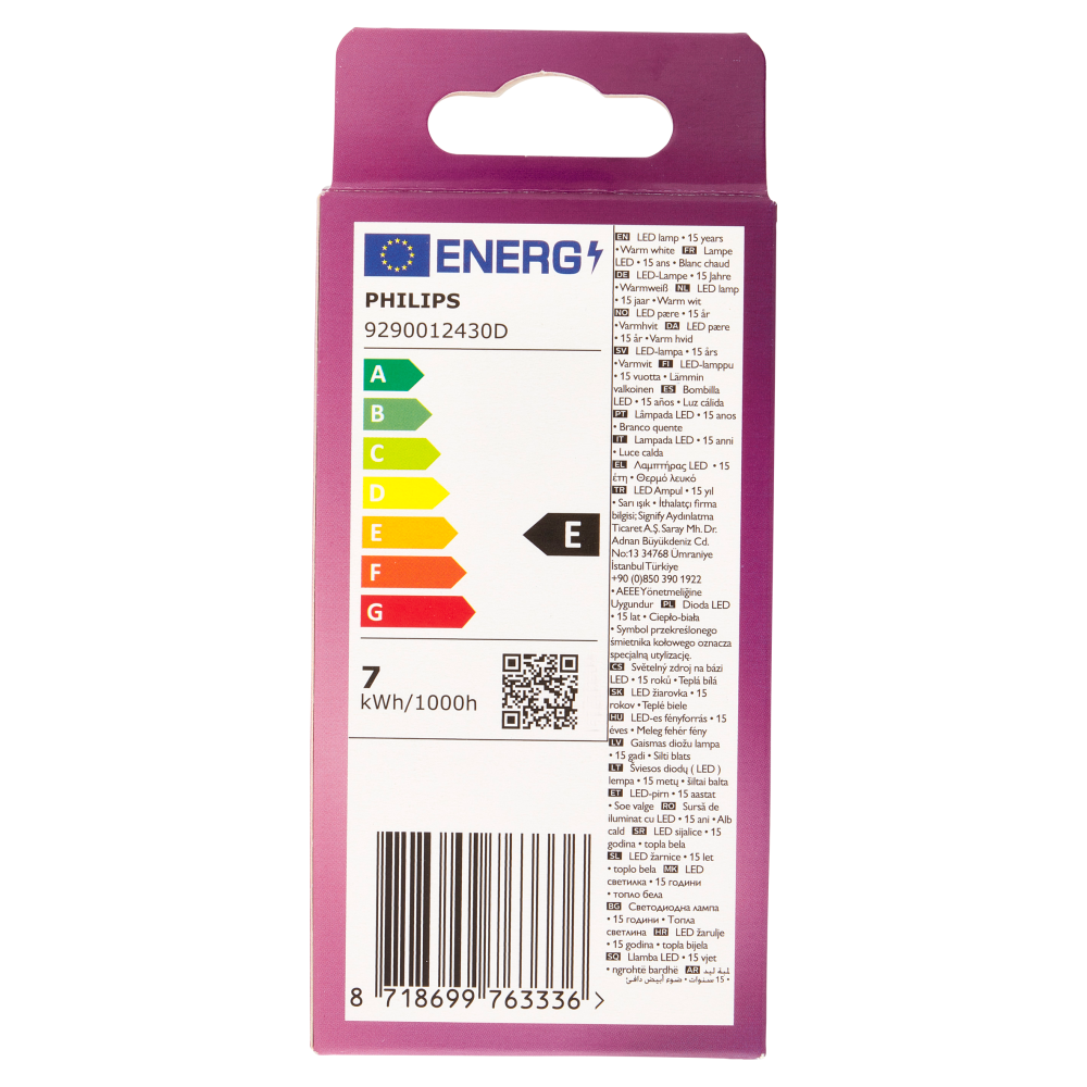 Philips Led goccia vetro 60W E27 2700K