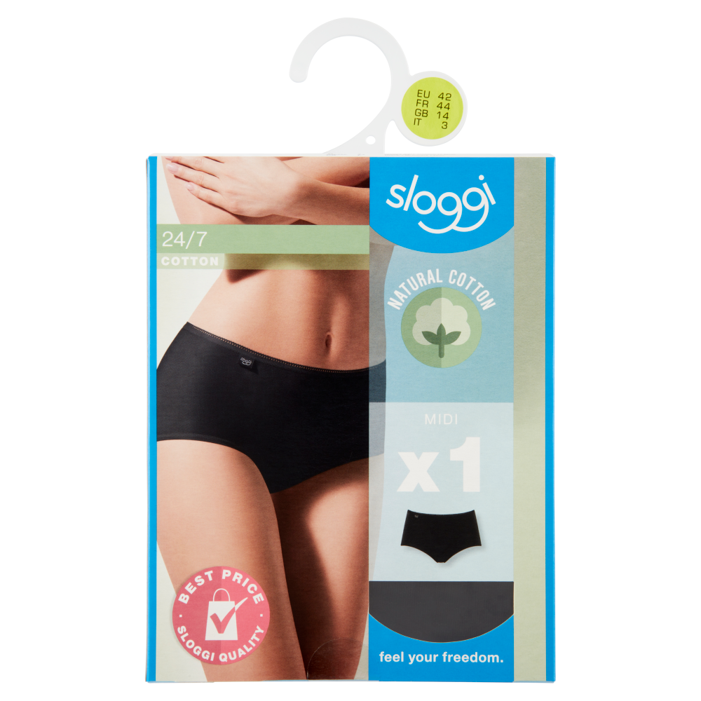 sloggi 24/7 Cotton Midi tg. 3 Black 1 pz