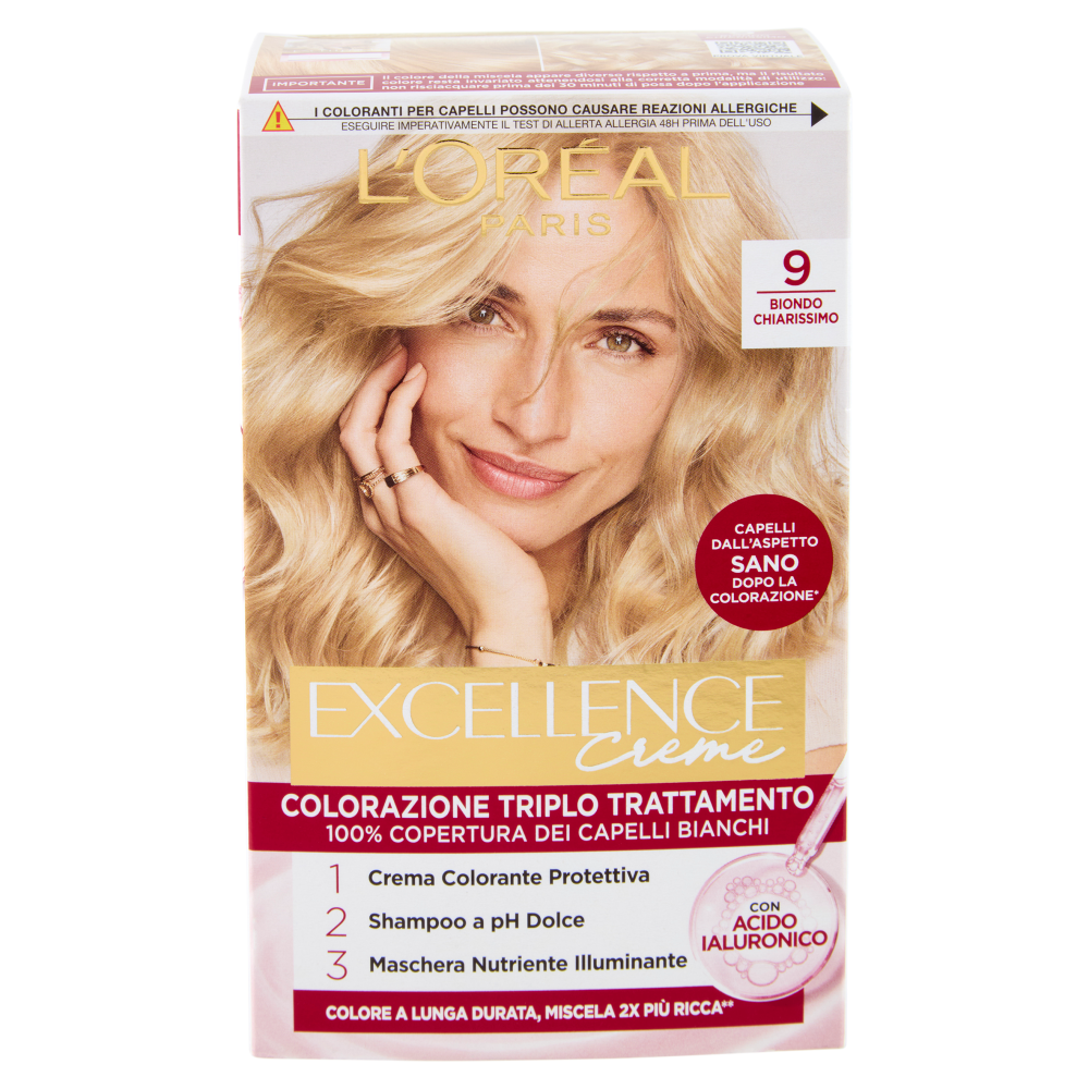 L'Oréal Paris Excellence Creme Colorazione Triplo Trattamento Biondo Chiarissimo 9