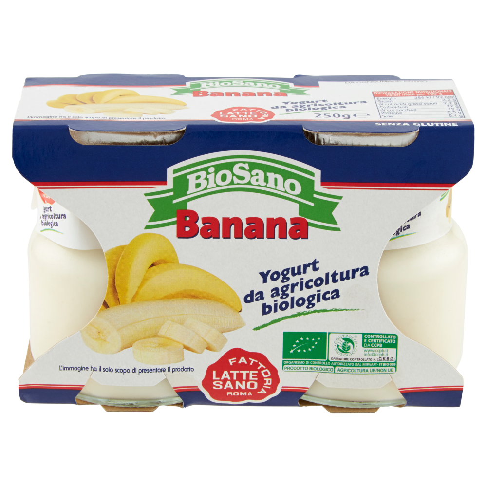 Fattoria Latte Sano BioSano Yogurt da agricoltura biologica Banana 2 x 125 g