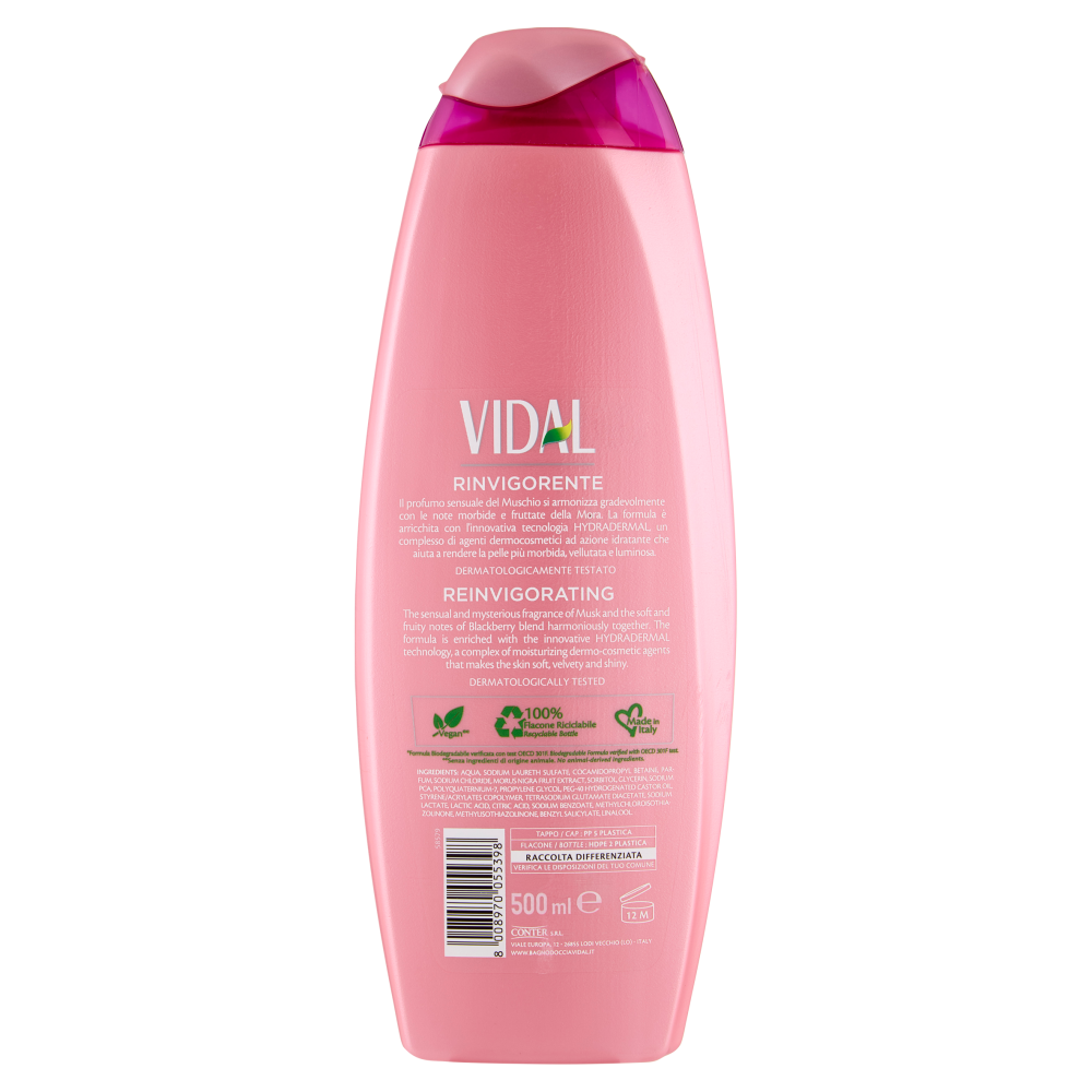 Vidal Berries & Musk Bagnodoccia Rinvigorente Mora e Muschio 500 ml