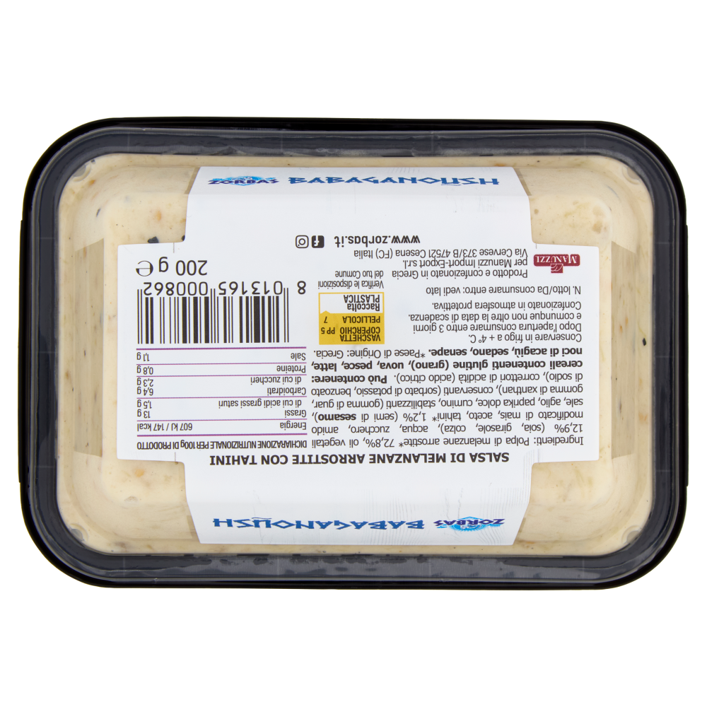 Zorbas Babaganoush Salsa di melanzane arrostite con tahini 200 g