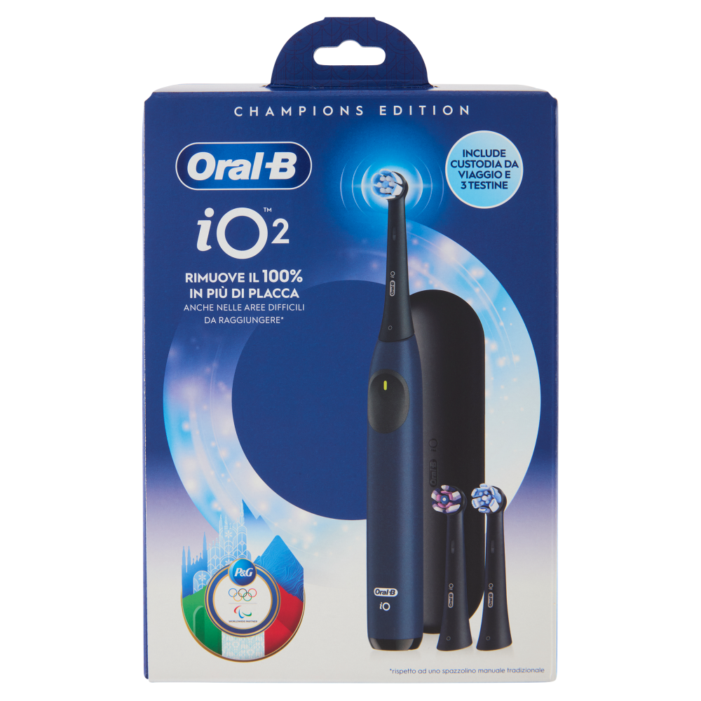 Oral-B iO 2 Champion Edition Spazzolino Elettrico Denti Ricaricabile Ocean Blue