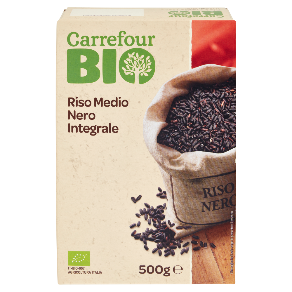 Carrefour Bio Riso Medio Nero Integrale 500 g