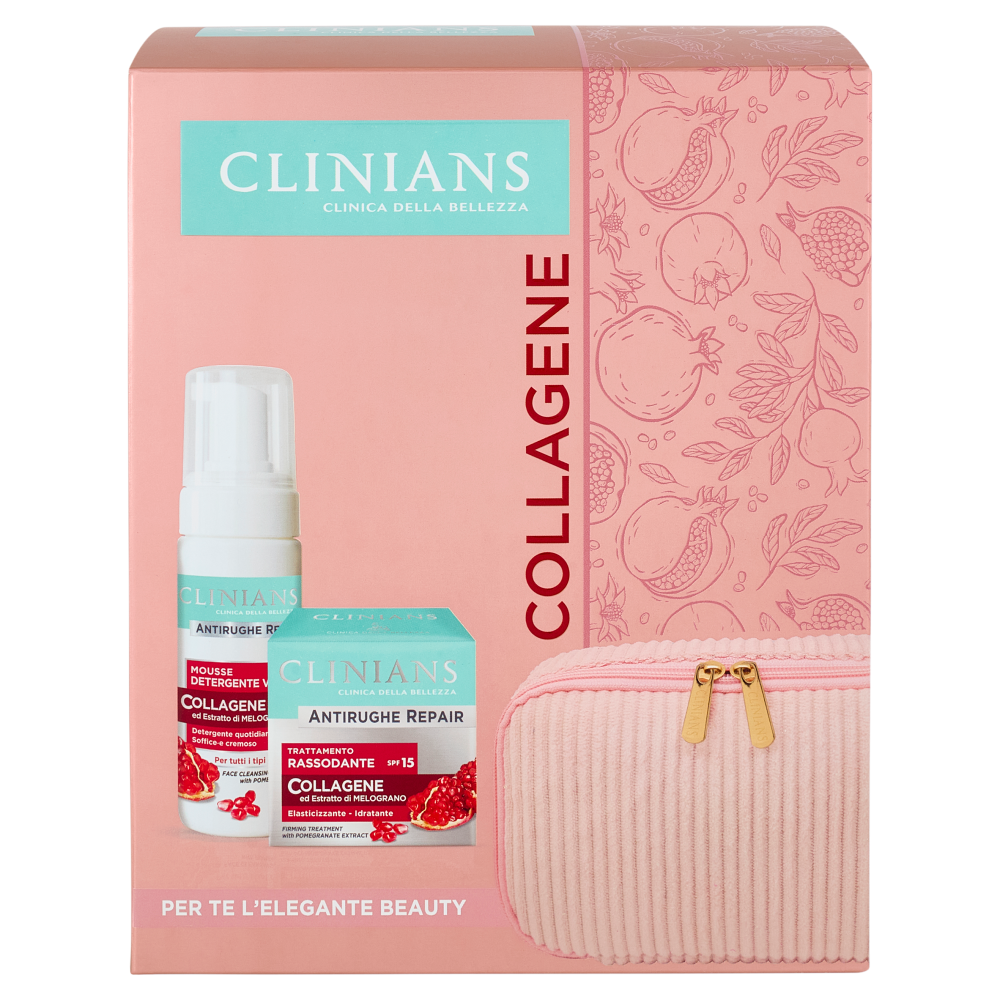 Clinians Antirughe Repair Collagene Trattamento Rassodante 50 mL + Mousse Detergente Viso 150 mL
