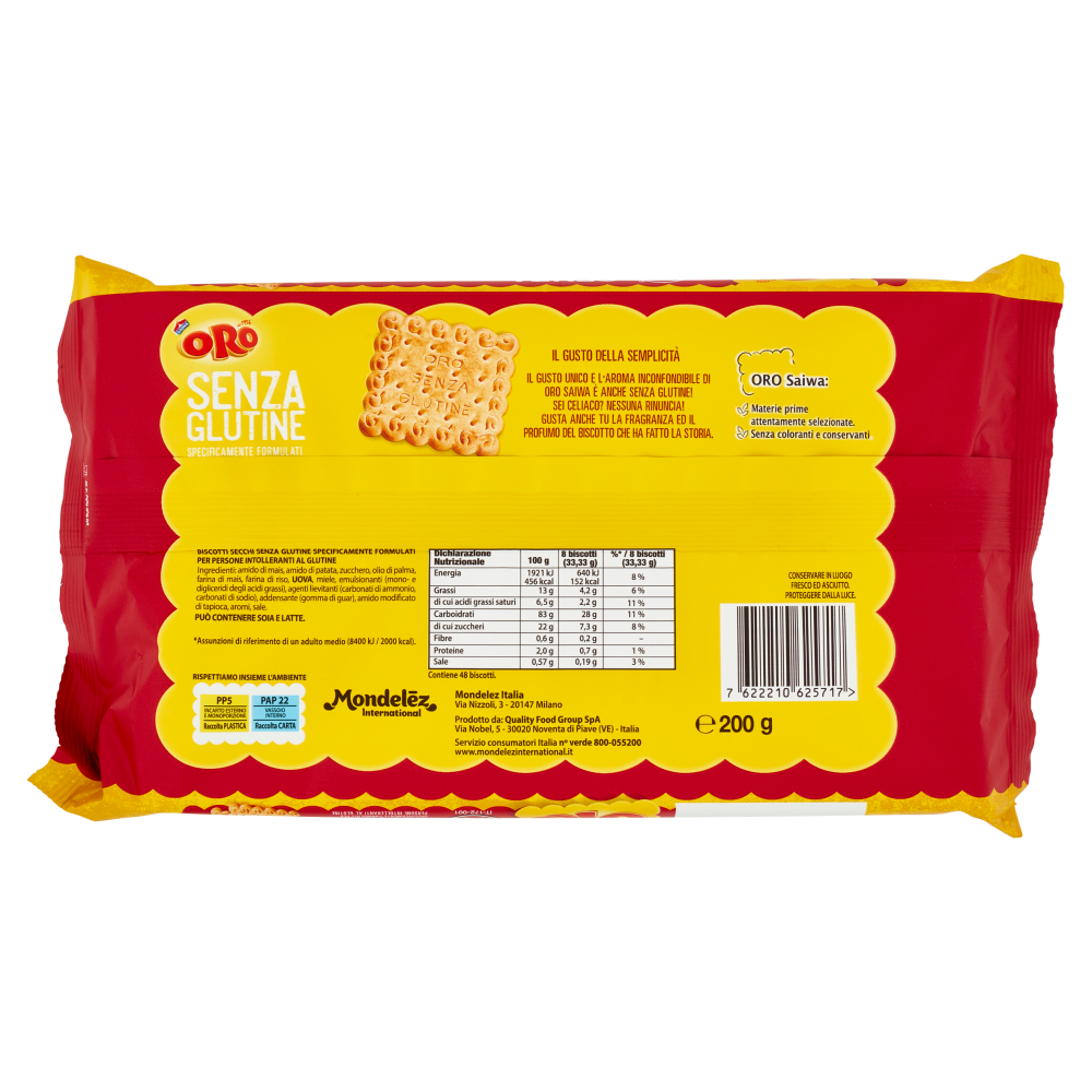 Oro Saiwa biscotti secchi Senza Glutine - 6 x 33,33 g