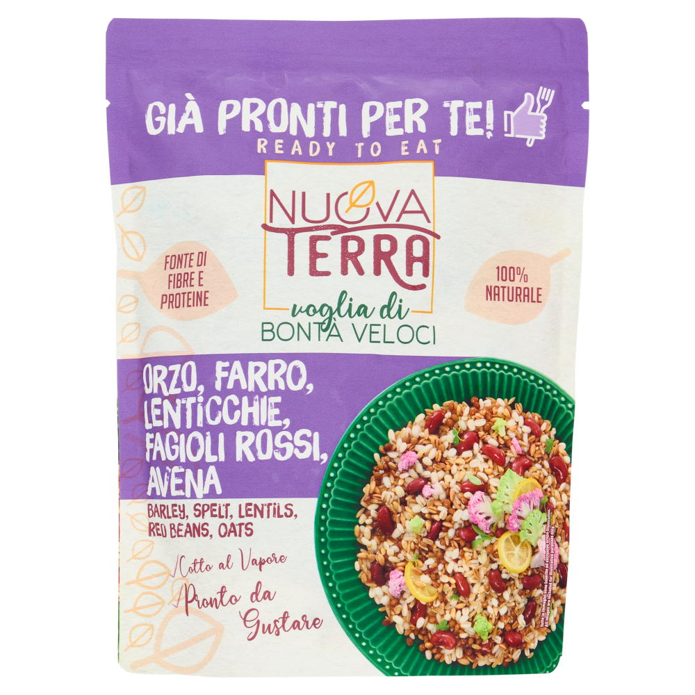Nuova Terra Gi&agrave; Pronti per Te! Orzo, Farro, Lenticchie, Fagioli Rossi, Avena 250 g