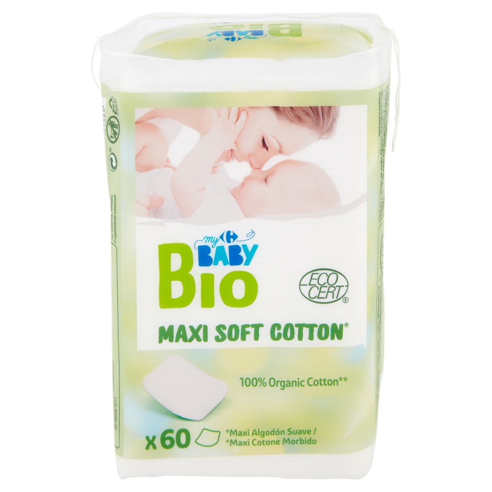 Carrefour my Baby Bio Maxi Soft Cotton* 100% Organic Cotton** 60 pz