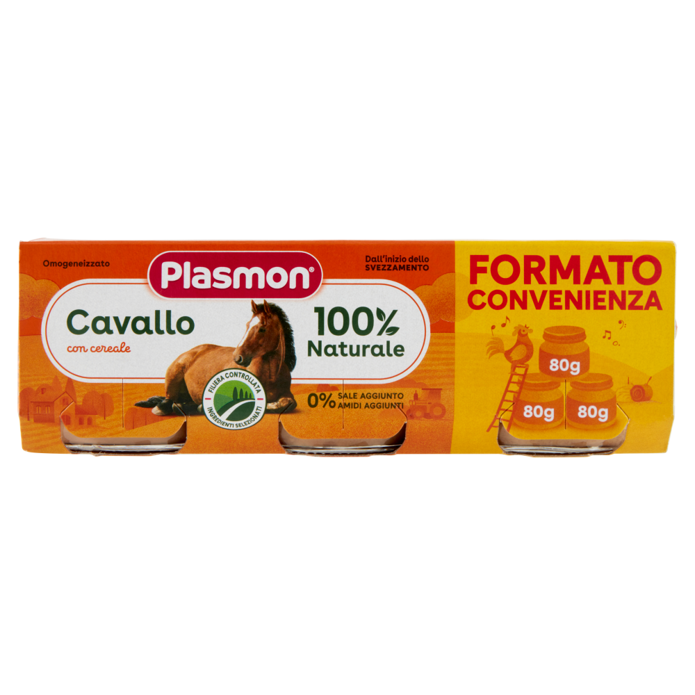 Plasmon Omogeneizzato Cavallo con cereale 3 x 80 g