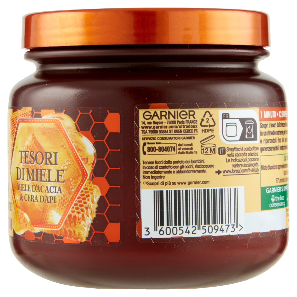 Garnier Ultra Dolce Hair Remedy Maschera per Capelli Ricostituente Tesori di Miele, 340 ml