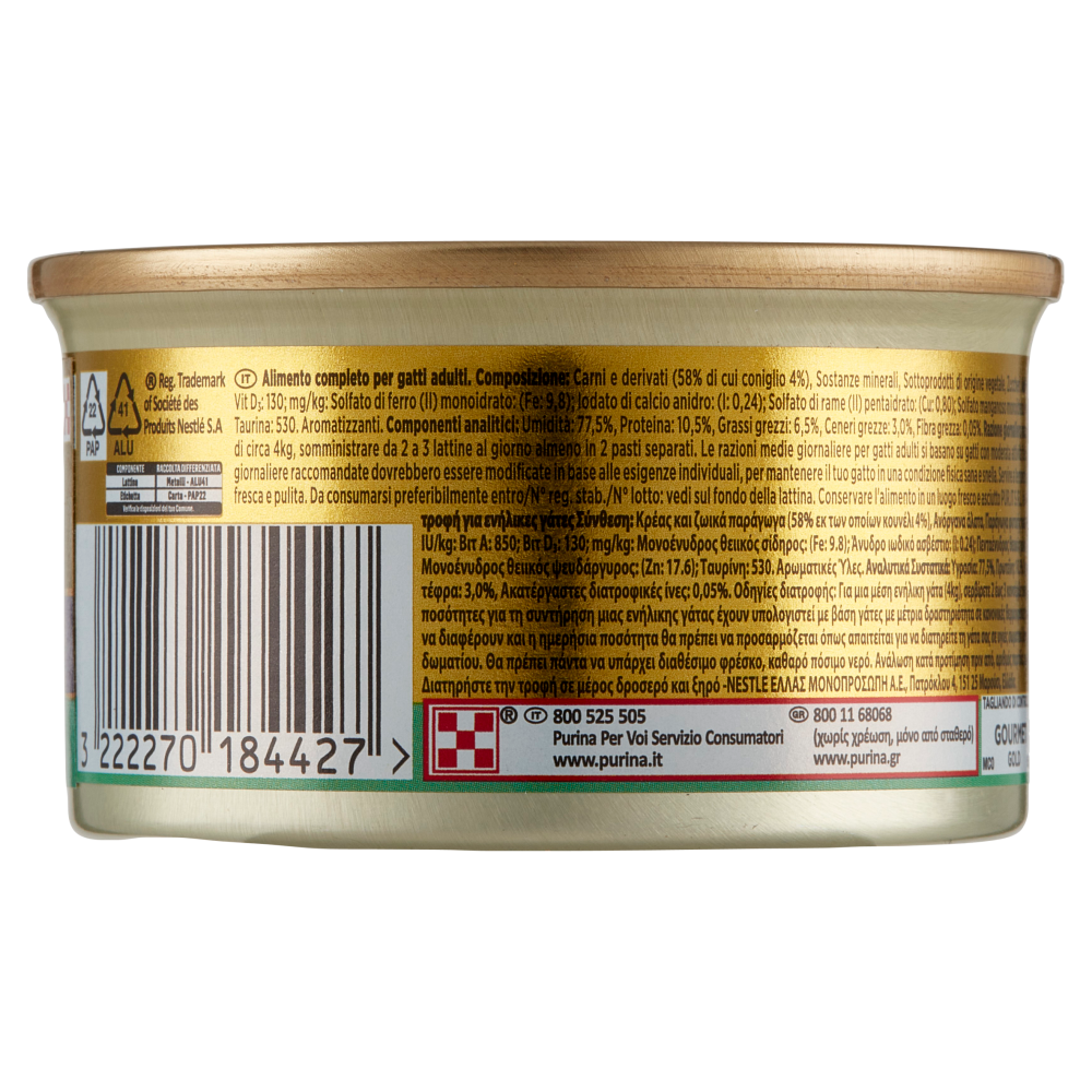 PURINA GOURMET Gold Mousse con Coniglio 85 g