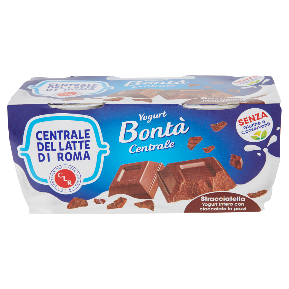 Centrale del Latte di Roma Bont&agrave; Centrale Stracciatella Yogurt Intero con cioccolato in pezzi 2x125g