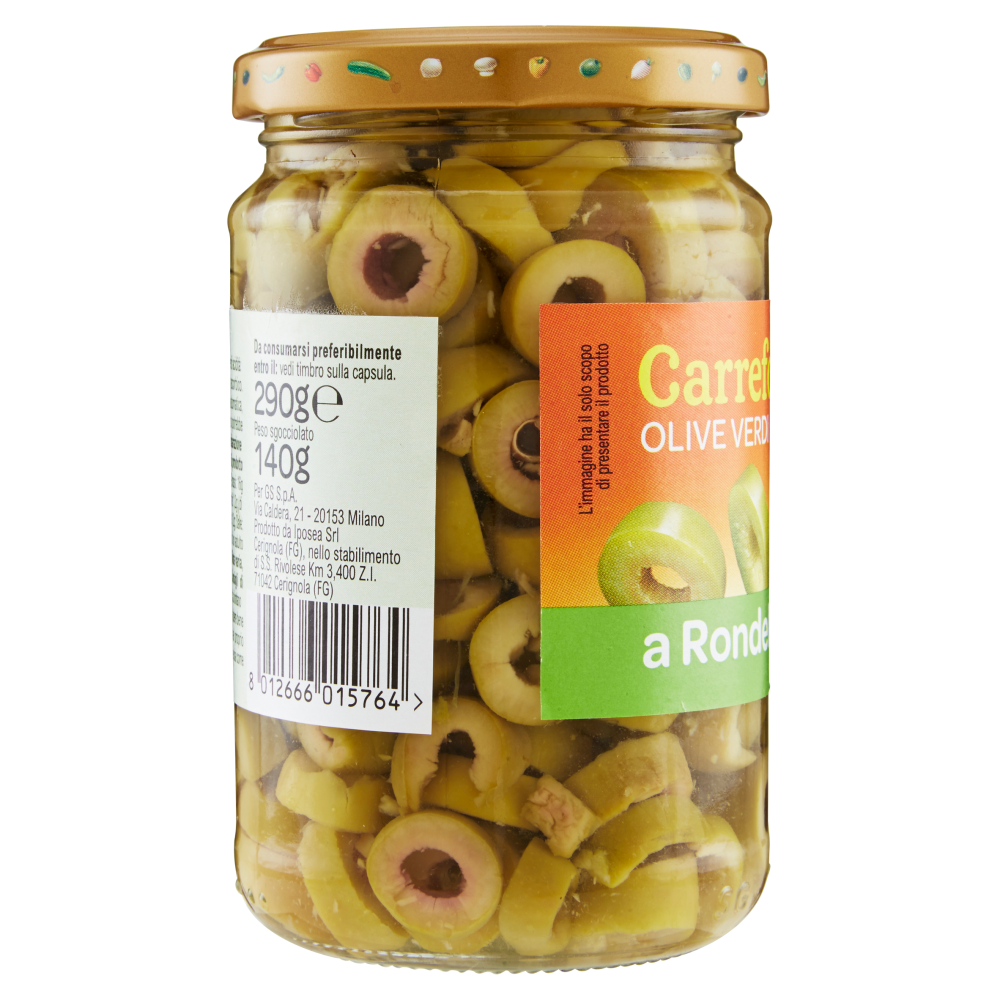 Carrefour Olive Verdi a Rondelle in salamoia 290 g