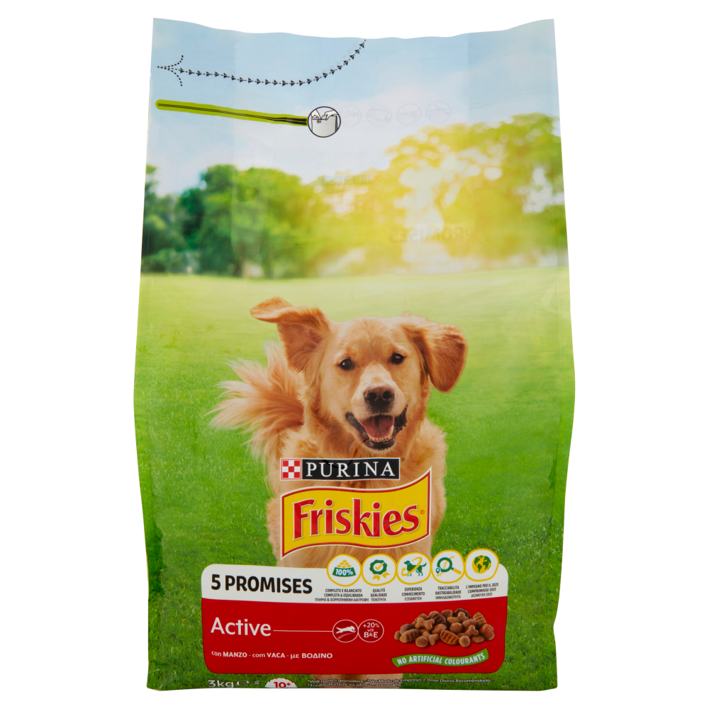 PURINA FRISKIES Cane Active Con Manzo 3 kg
