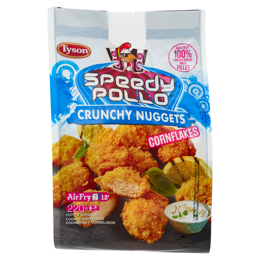 Speedy Pollo Crunchy Nuggets Cornflakes Cotti e Surgelati 220 g