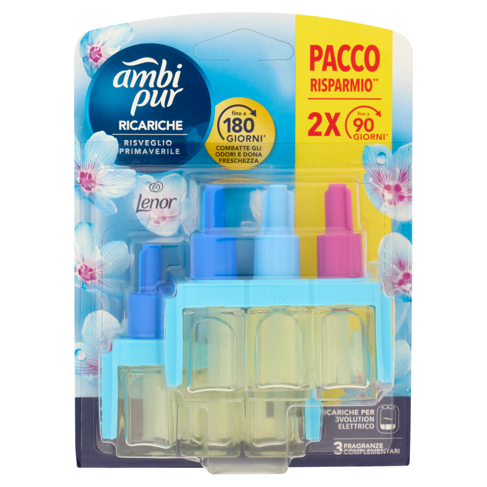 Ambi Pur Profumatore per Ambienti Elettrico Ricarica 3Volution, Risveglio Primaverile 2 x 20 ml