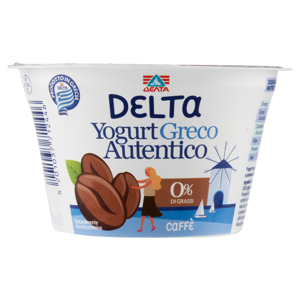 Delta Yogurt Greco Autentico 0% di Grassi Caffè 150 g