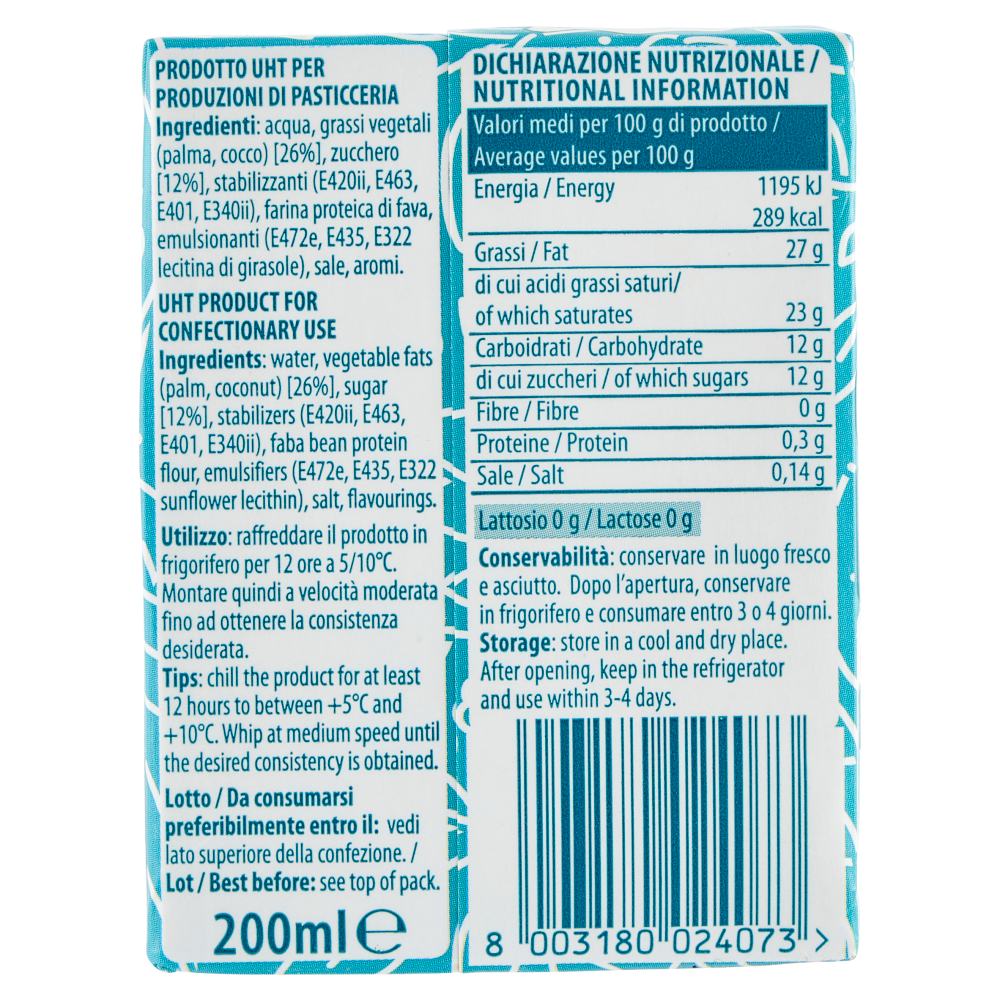 OraSì Plant Based Crema da Montare 200 ml