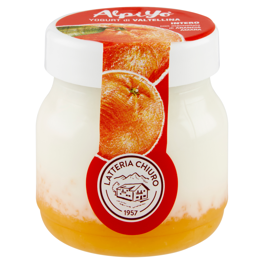 AlpiYò Yogurt di Valtellina Intero con marmellata di Arancia Amara 125 g