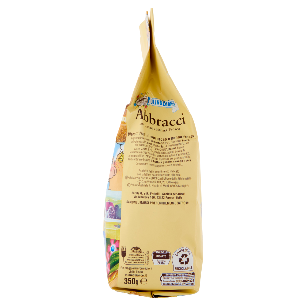 Mulino Bianco Abbracci Biscotti con Cacao e Panna Fresca 350g