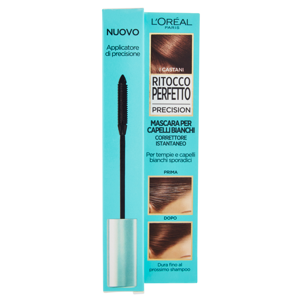 L'Oréal Paris Mascara istantaneo Ritocco Perfetto Precision, Non macchia, 3 Castano