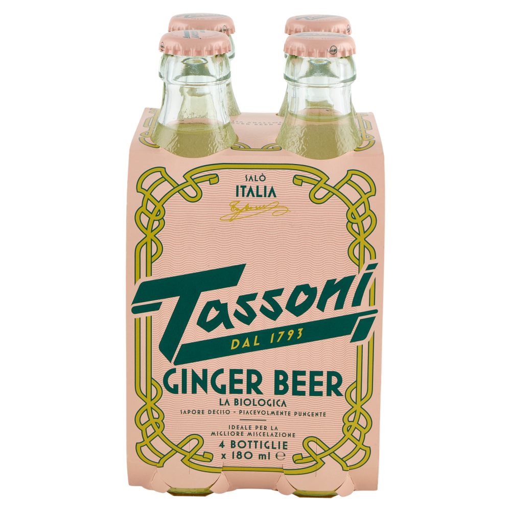 Tassoni Ginger Beer la Biologica 4 x 180 ml