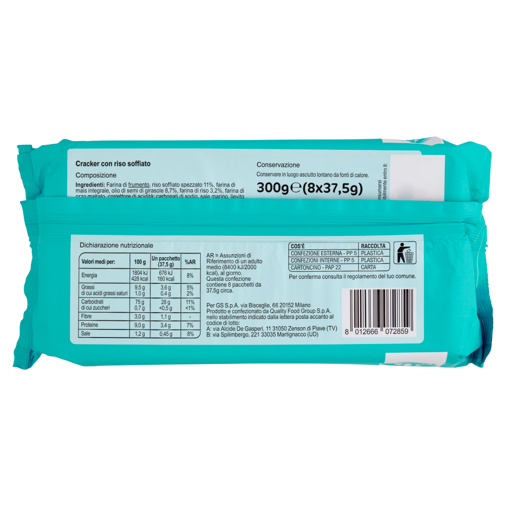 Carrefour Classic Cracker con Riso Soffiato 8 x 37,5 g