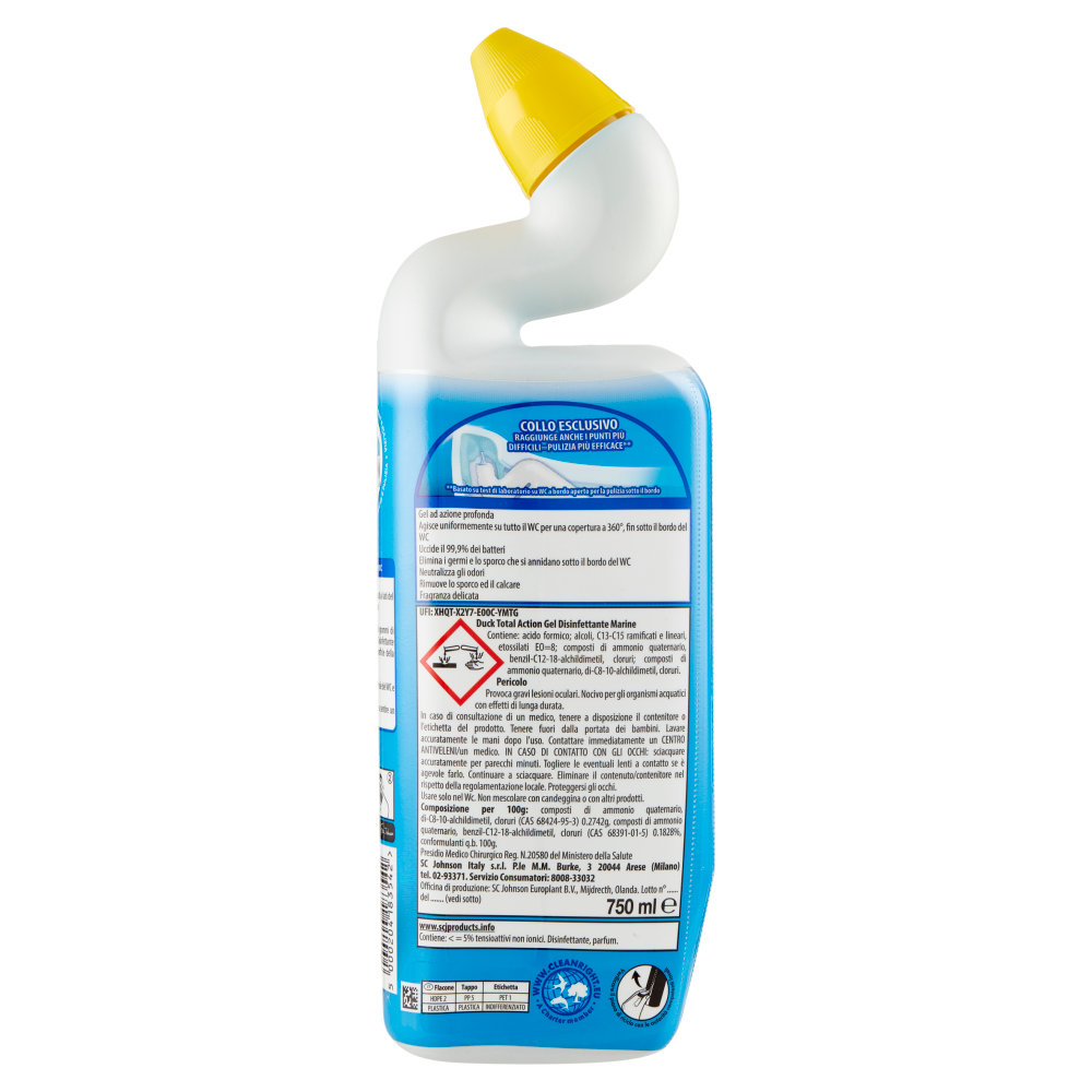 Duck WC Gel Disinfettante - Liquido per WC, Fragranza Marine, 750ml
