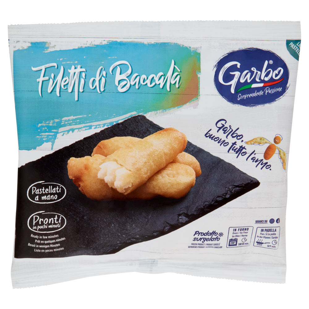 Garbo Linea Pastellati Filetti di Baccal&agrave; Prodotto surgelato 275 g