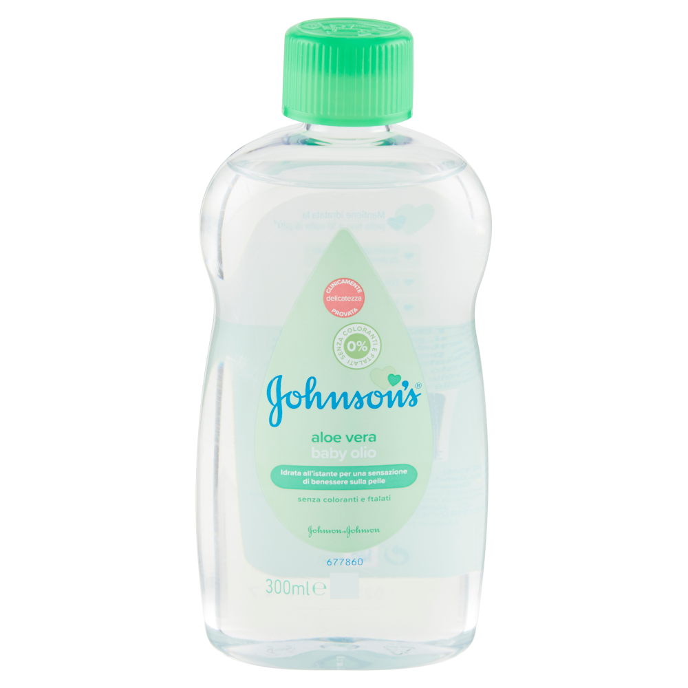 Johnson's Baby Olio Aloe Vera,  Testato Da Pediatri E Dermatologi, 300ml