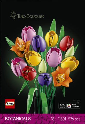 LEGO Botanicals 11501 Bouquet di Tulipani, 14 Fiori Finti da Costruire per Adulti in 5 Colori, Regalo Fai da Te per Donne