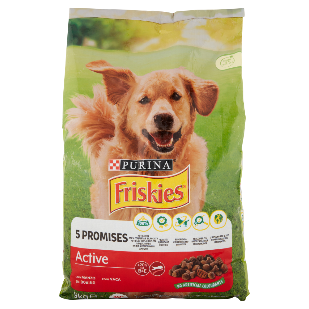 PURINA FRISKIES Cane Active Con Manzo 9 kg