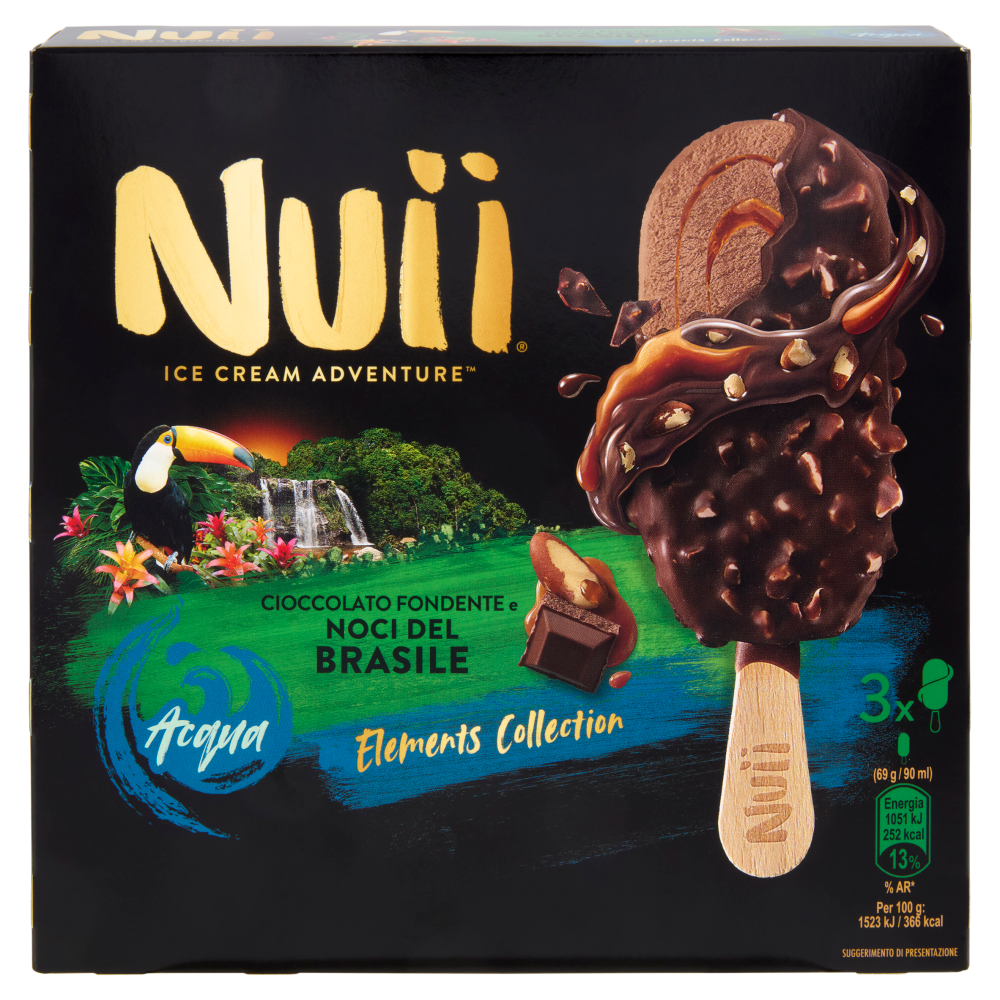 NUII Cioccolato Fondente e Noci del Brasile 3x69g