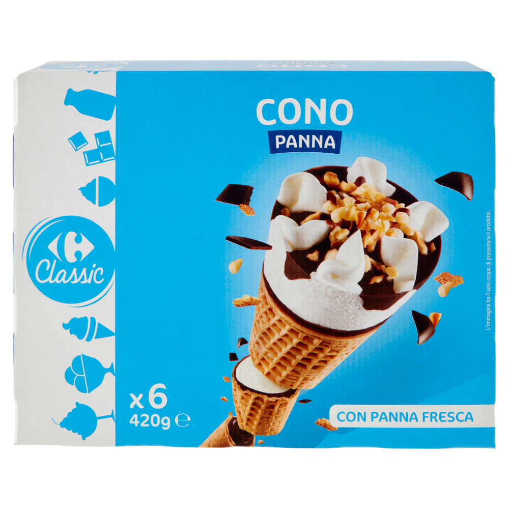 Carrefour Classic Cono Panna 6 x 70 g
