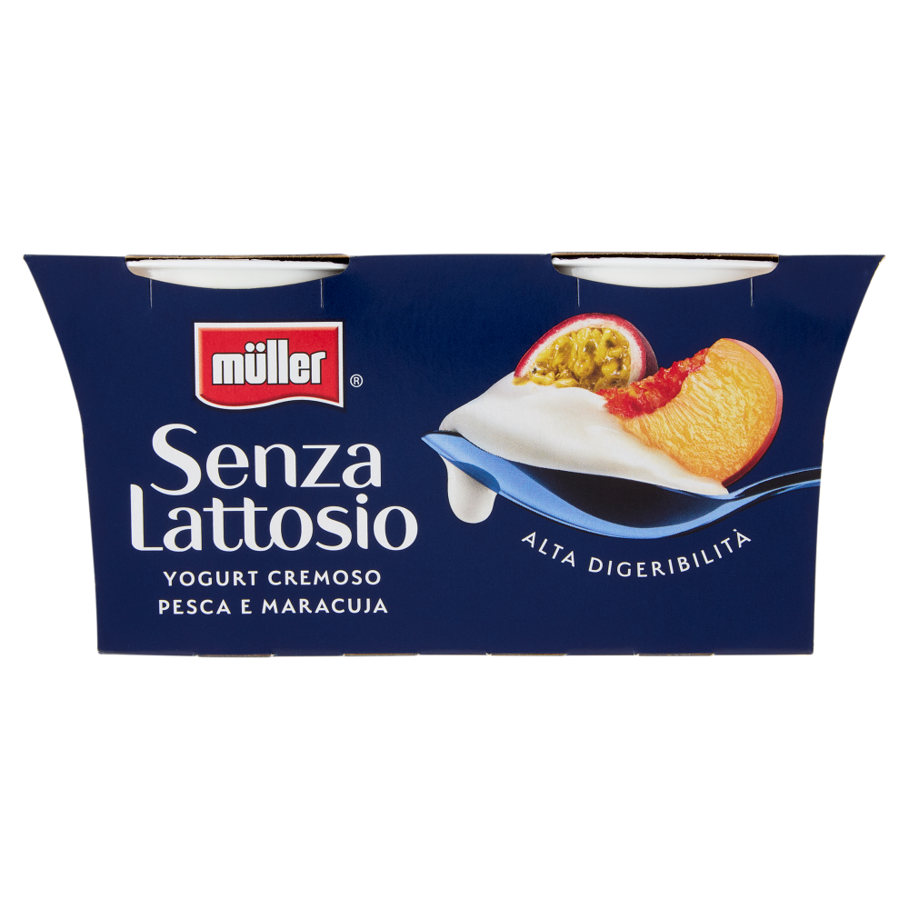 m&uuml;ller Senza Lattosio Yogurt Cremoso Pesca e Maracuja 2 x 125 g