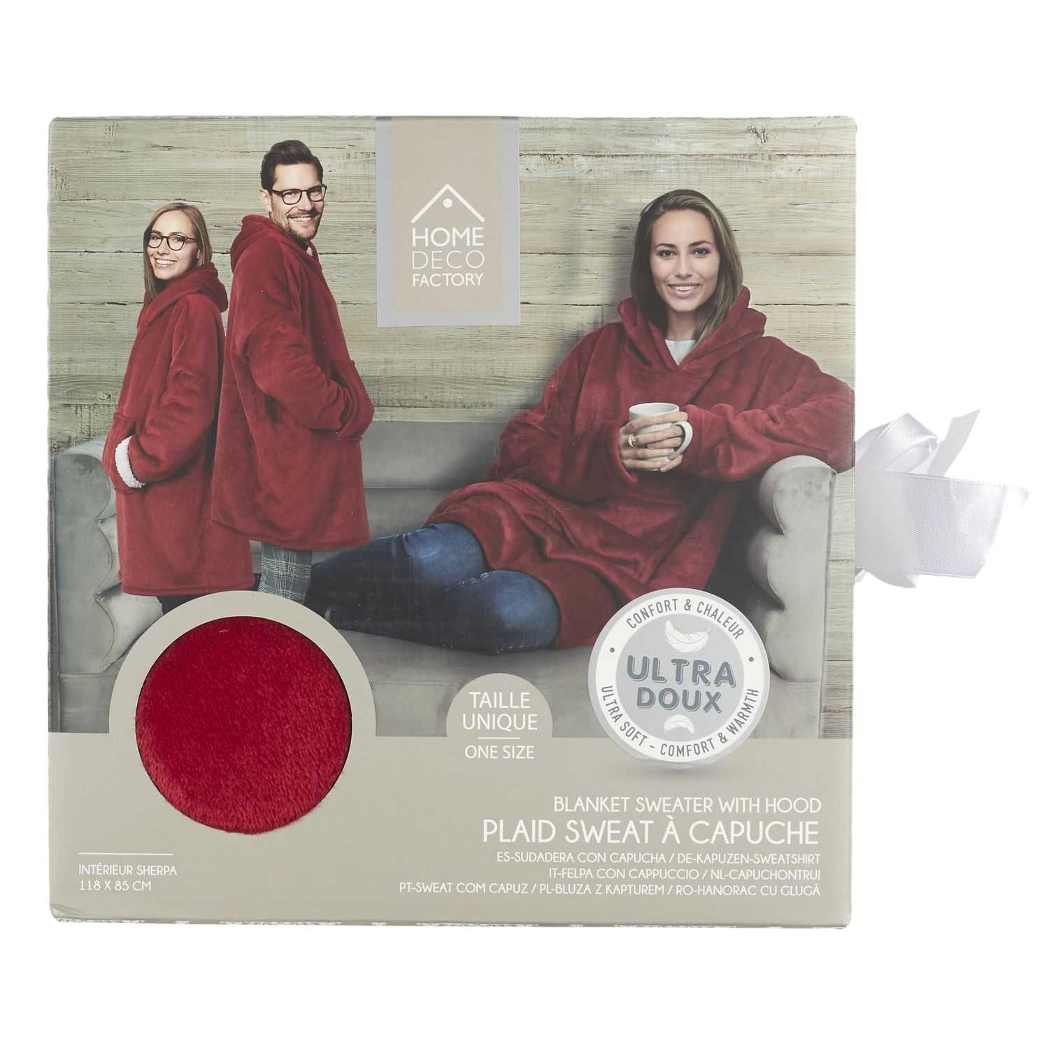 CMP Plaid con cappuccio e maniche Rosso terra