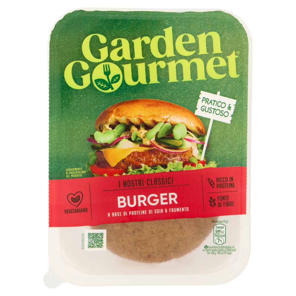 GARDEN GOURMET Burger Vegetariano di Soia 2 pezzi 150g