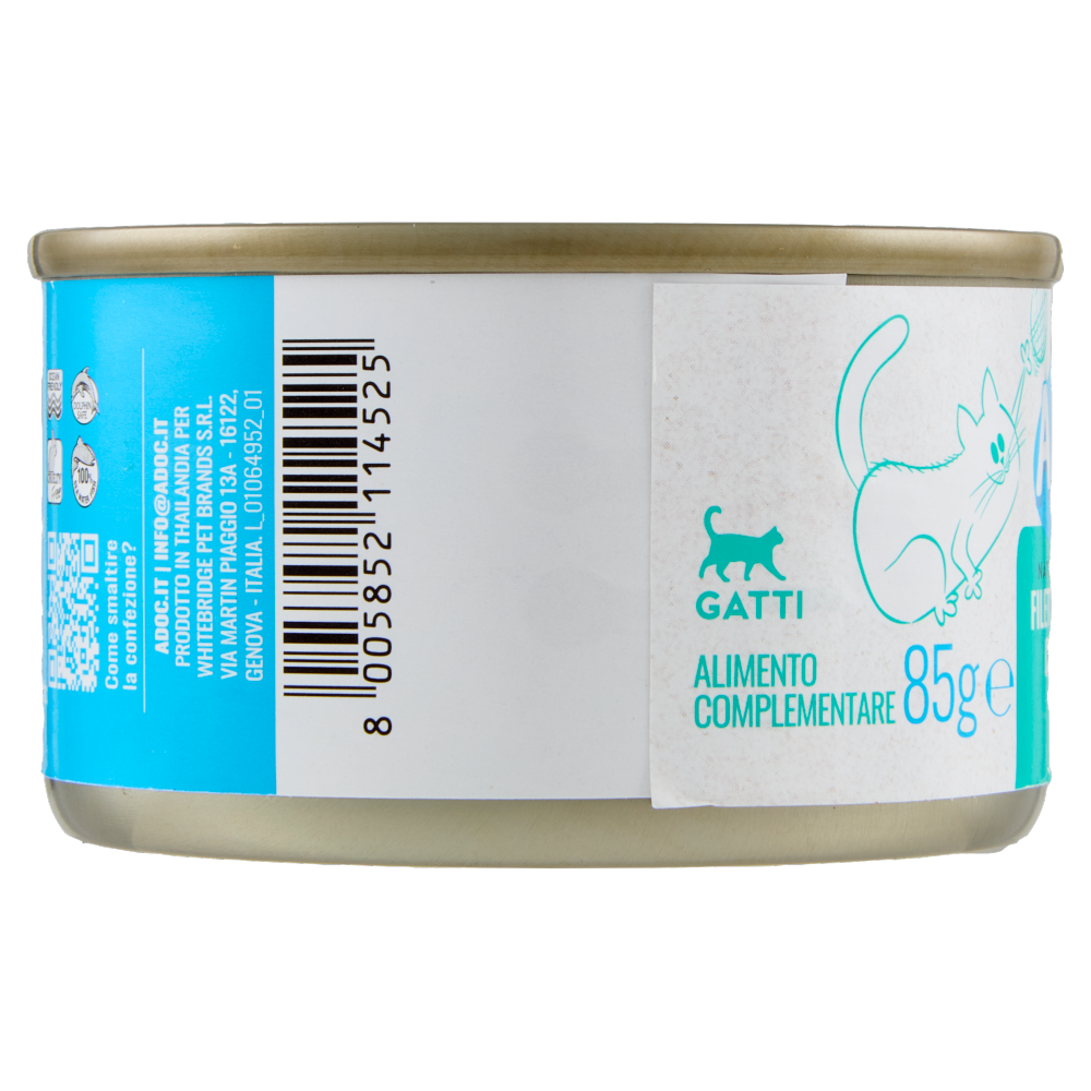 ADoC For Cats Naturally Premium Filetti di Tonnetto con Alicette in Gelatina 85 g
