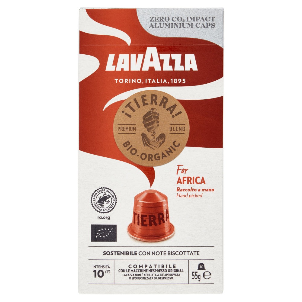 Lavazza iTierra! Bio-Organic For Africa Compatibile con Nespresso Original 10 Capsule 55 g