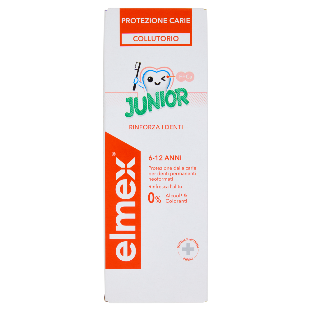 elmex collutorio Protezione Carie Junior 6-12 anni bambini 400 ml