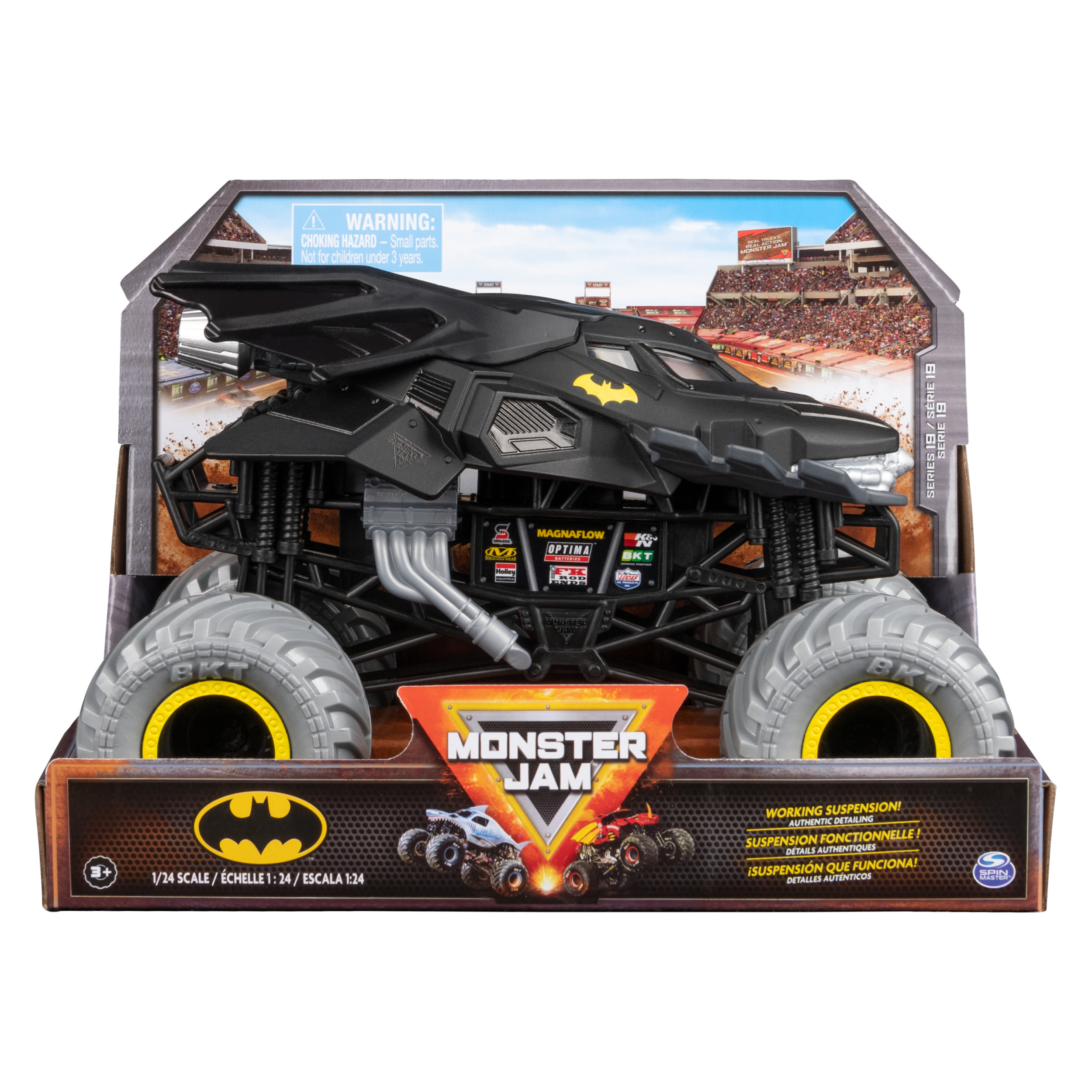 Monster Jam , veicolo Monster Truck ufficiale Batman, veicolo die-cast da collezione, in scala 1:24, giocattoli per bambini dai 3 anni in su