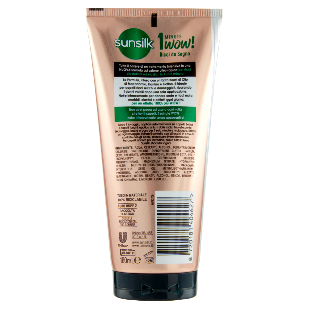 sunsilk Ricci da Sogno 1 Minute Wow! Trattamento Intensivo per Ricci Definiti ed Elastici 180 mL