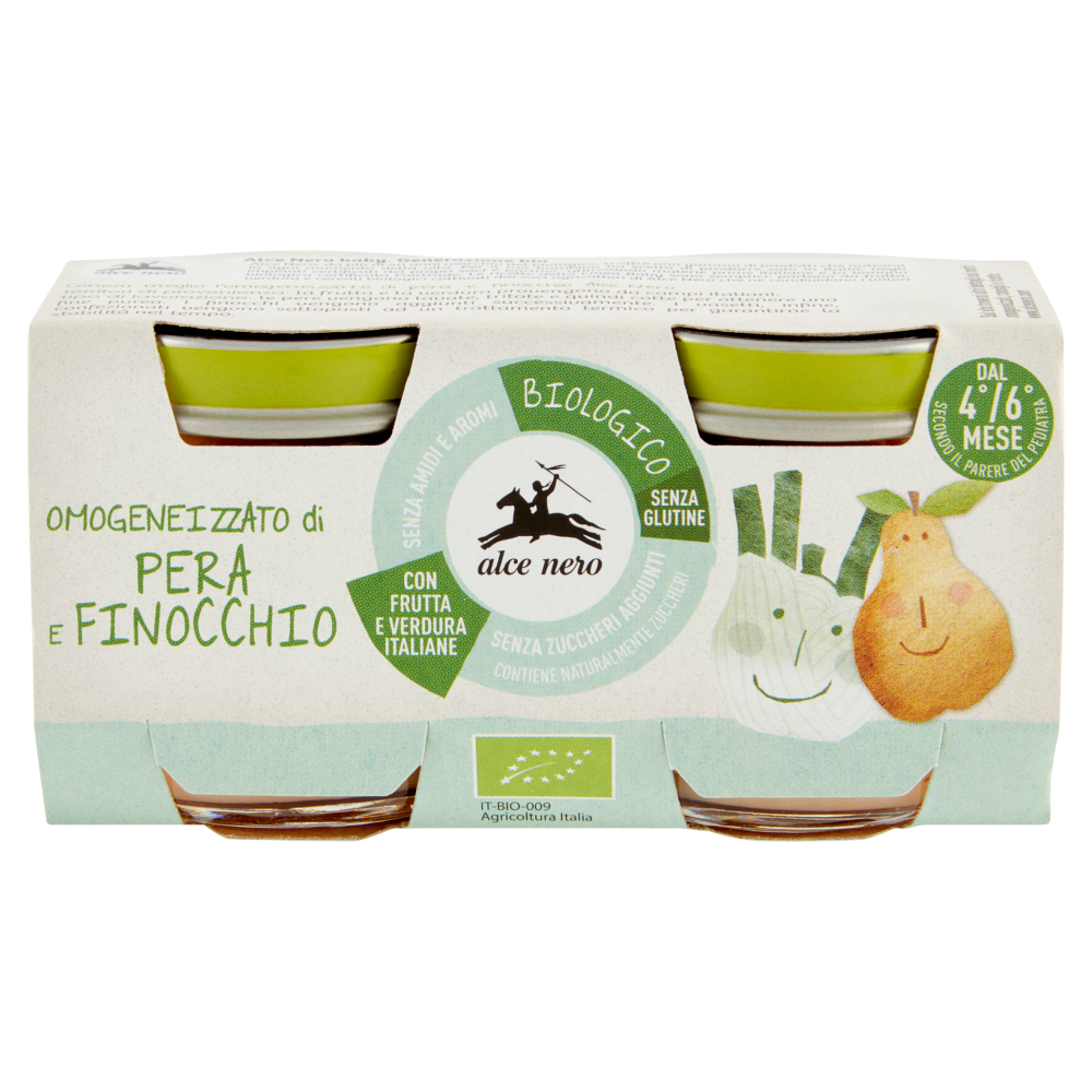 alce nero Omogeneizzato di Pera e Finocchio 2 x 80 g