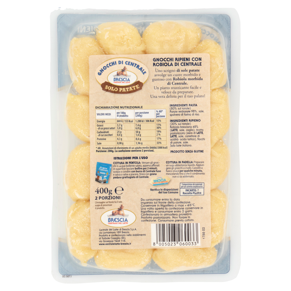 Brescia Gnocchi Ripieni con Robiola di Centrale! 400 g